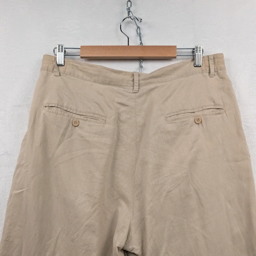 VTG Soulot Pants Mens XL Tan Pleated Relaxed High Rise Wide Leg Skater Baggy Y2K